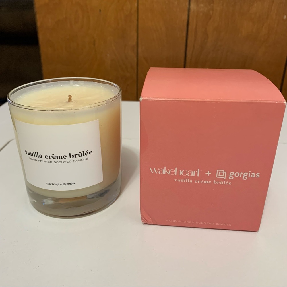 NIB NEW Wakeheart + Gorgias Vanilla Cream Brulee Scented Candle